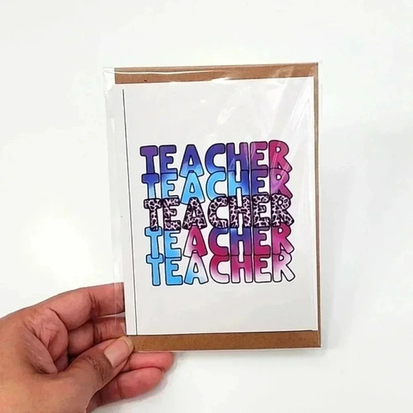 Teacher Handmade Blank Greeting Card 4x6 - Picture 1 of 1